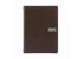 Carte menu en cuir A4 Raw marron