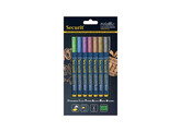 Feutres-craie 1-2mm metallique vert/bleu/violet/rose/brun/or/argent