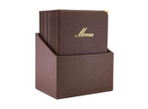 Box met 20 menukaarten A4  Classic  bruin
