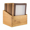 Box met 20 menukaarten A4  Wood  bruin