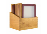 Box avec 20 cartes menu A4  Wood  bordeaux