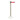 Paal voor afzetpaal  Retractable  RVS 100cm met koord 205cm rood