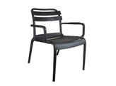 Chaise empilable  Supra-tek  55 64 75cm noir PP 4 pieces